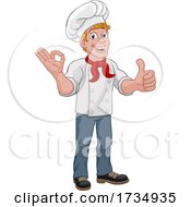Poster, Art Print Of Chef Cook Baker Man Cartoon Giving Thumbs Up