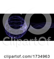 Abstract Banner With Plexus Globe And Flowing Particles