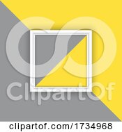 Poster, Art Print Of Display Background With Picture Frame On Grey And Yellow Background