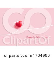 Poster, Art Print Of Valentines Day Background With Minimal Heart Design