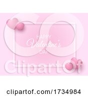 Poster, Art Print Of Valentines Day Background With Pink Hearts