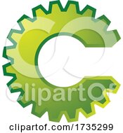 Poster, Art Print Of Green Gear Cog In The Shape Of The Letter C