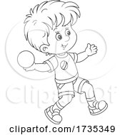 Poster, Art Print Of Track And Field Boy Throwing Shot Put