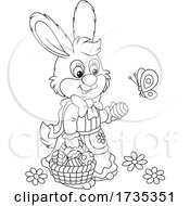 Poster, Art Print Of Female Bunny Gathering Easter Eggs
