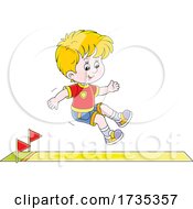 Track And Field Boy Jumping