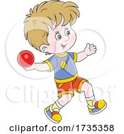Track And Field Boy Throwing Shot Put