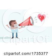 Poster, Art Print Of Man Announcing About Love