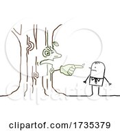 Poster, Art Print Of Stick Man Being Lectured By A Tree