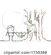 Stick Man Shaking Hands With A Tree by NL shop