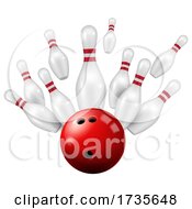 Poster, Art Print Of 3d Bowling Ball And Pins