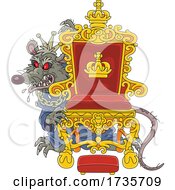 Poster, Art Print Of Evil Red Eyed Rat King Behind His Throne