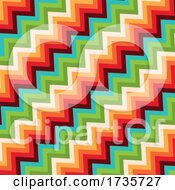 Poster, Art Print Of Retro Style Background With Zig Zag Pattern