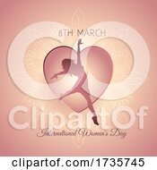 Decorative International Womens Day Background With Female Silhouette