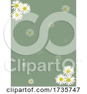 Poster, Art Print Of Vintage Blank Green Sheet With Chamomile Flowers