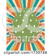 Poster, Art Print Of Textured Hand Drawn Pair Of Hands Holding An Easter Egg