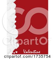 Poster, Art Print Of Valentine Red Sheet With Hearts And Devorative Text