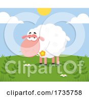 Poster, Art Print Of Sheep Chewing On A Flower