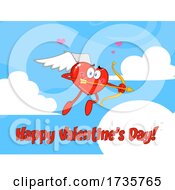 Poster, Art Print Of Heart Cupid Character Aiming An Arrow With Text