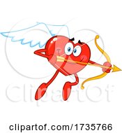 Heart Cupid Character Aiming An Arrow by Hit Toon