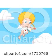 Baby Cupid Aiming An Arrow