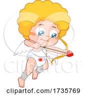 Baby Cupid Aiming An Arrow by Hit Toon