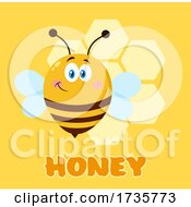 Poster, Art Print Of Happy Chubby Bee And Honey Text
