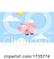 Poster, Art Print Of Flying Pig In The Sky