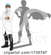 Poster, Art Print Of Superhero Doctor With Super Hero Shadow