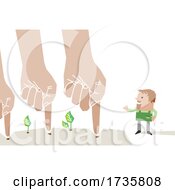Poster, Art Print Of Hands And Seedlings With A Worker