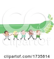 Poster, Art Print Of Group Of People Carrying A Fisted Green Hand