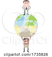 Poster, Art Print Of Man Holding Up A Heavy Earth