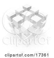 Complex Block Made Up Of Cubes Clipart Illustration