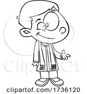 Poster, Art Print Of Cartoon Black And White Indian Boy