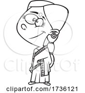 Cartoon Black And White Indian Girl