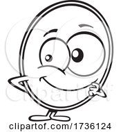Poster, Art Print Of Cartoon Black And White Cute Button