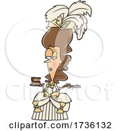 Cartoon Marie Antoinette Holding Cake