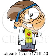 Cartoon Boy Wearing An I Love Science Shirt