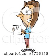 Cartoon Woman Holding A Good Grade