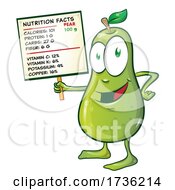 Poster, Art Print Of Pear Mascot Holding A Nutrition Sign
