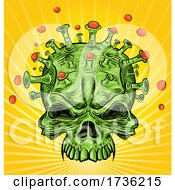 Poster, Art Print Of Covid Skull Virus Over Rays
