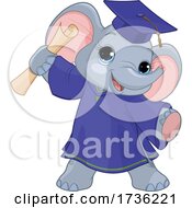 Poster, Art Print Of Cute Baby Elephant Graduate