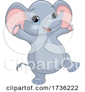 Poster, Art Print Of Cute Baby Elephant Jumping