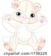 Poster, Art Print Of Cute White Teddy Bear Jumping