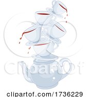 Poster, Art Print Of Stack Of Teacups On A Pot