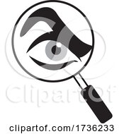 Grayscale Eye In A Magnifying Glass by Johnny Sajem