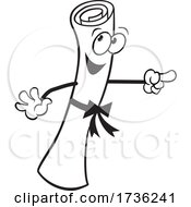 Poster, Art Print Of Black And White Diploma Mascot Pointing