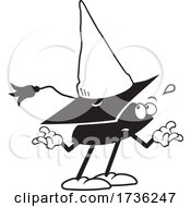 Black And White Mortar Board Character Wearing A Dunce Cap