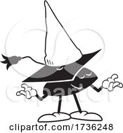 Black And White Wise Fool Mortar Board Character Wearing A Dunce Cap