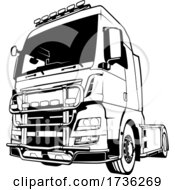 Poster, Art Print Of Black And White Kamion Truck