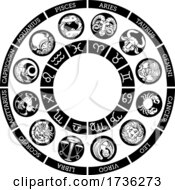 Poster, Art Print Of Zodiac Horoscope Astrology Star Signs Symbols Set